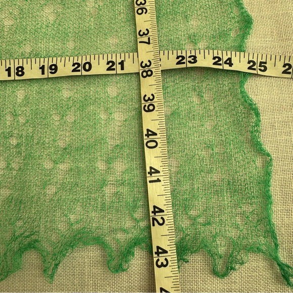•Vintage Macy Assocation Wool Knit Green Scarf 24”x43”Made in England NWOT - Picture 8 of 10